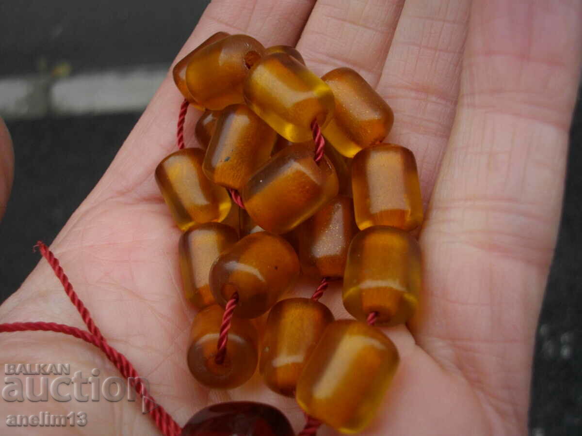 OLD MOLTEN AMBER ROSARY - 6 OLD MOLTEN AMBER ROSARY - 6