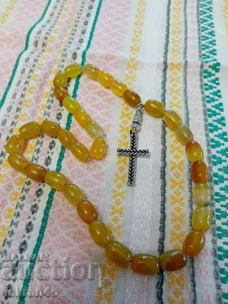 Rosary Agate yellow-orange - 5 Rosary Agate yellow-orange - 5