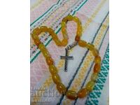 Rosary Agate yellow-orange