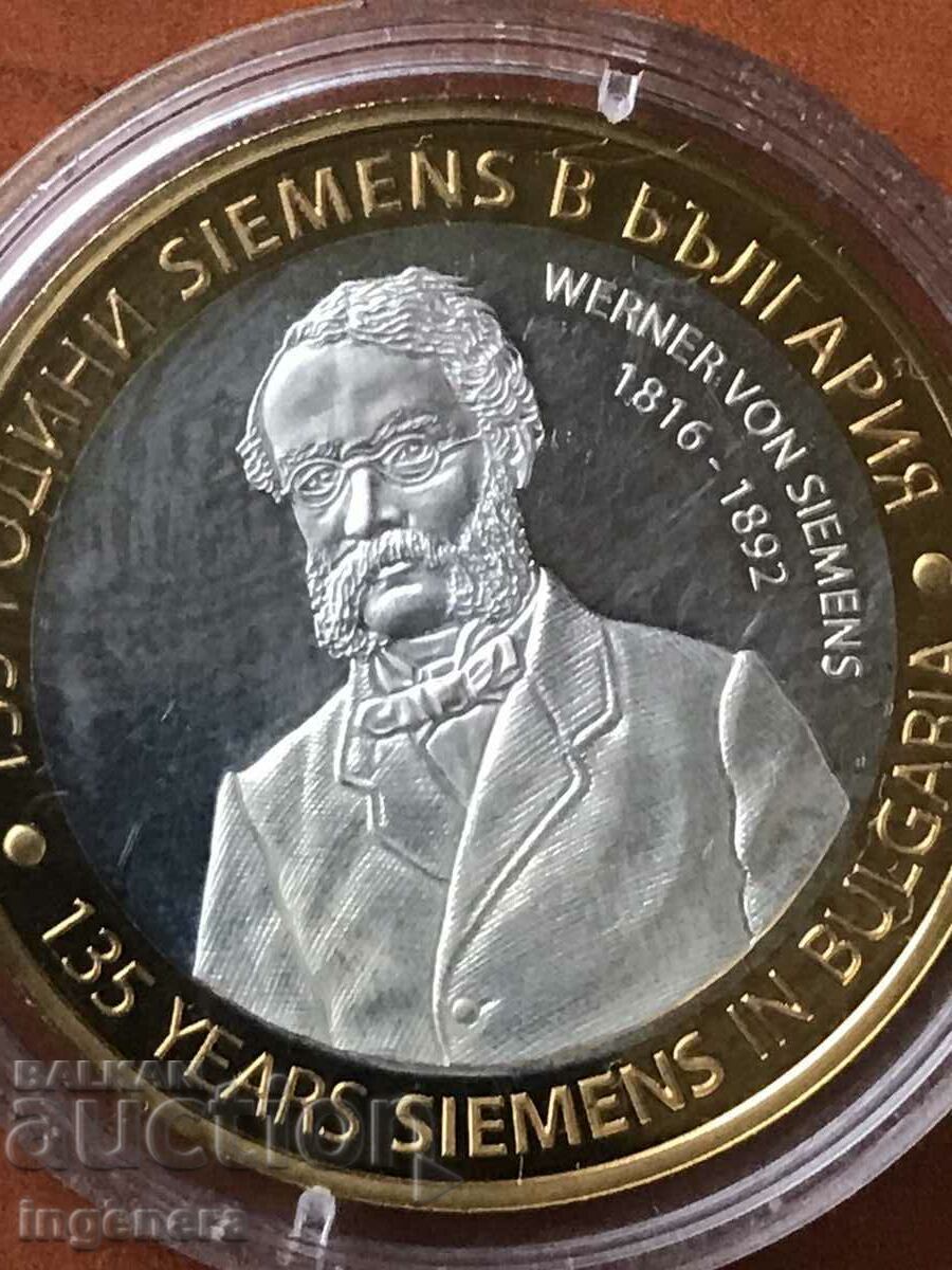 Livrarea PLACHETA ANIVERSALA - 135 DE ANI SIEMENS - AUR ARGINTIU - 30 GRAME