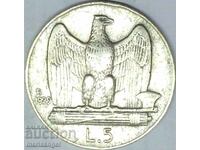 5 лири 1929 Италия Виктор Емануил III (1869-1947) сребро