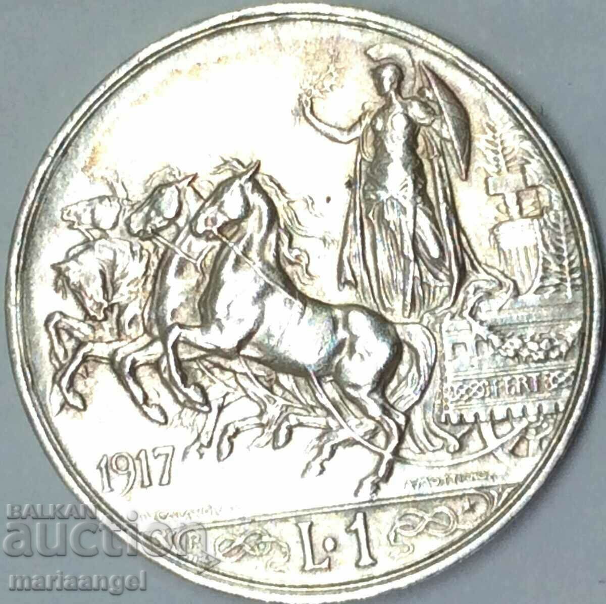 1 lira 1917 Italia Victor Emmanuel (1869-1947) argint