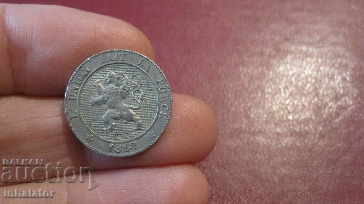 1863 год 5 сантима Белгия