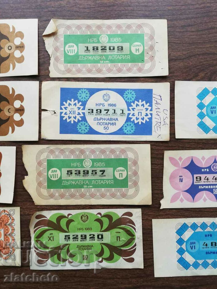 Auction  Lot of 11 State Lottery tickets