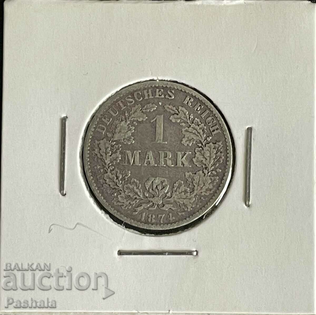 Германия 1 марка 1874 г. сребро