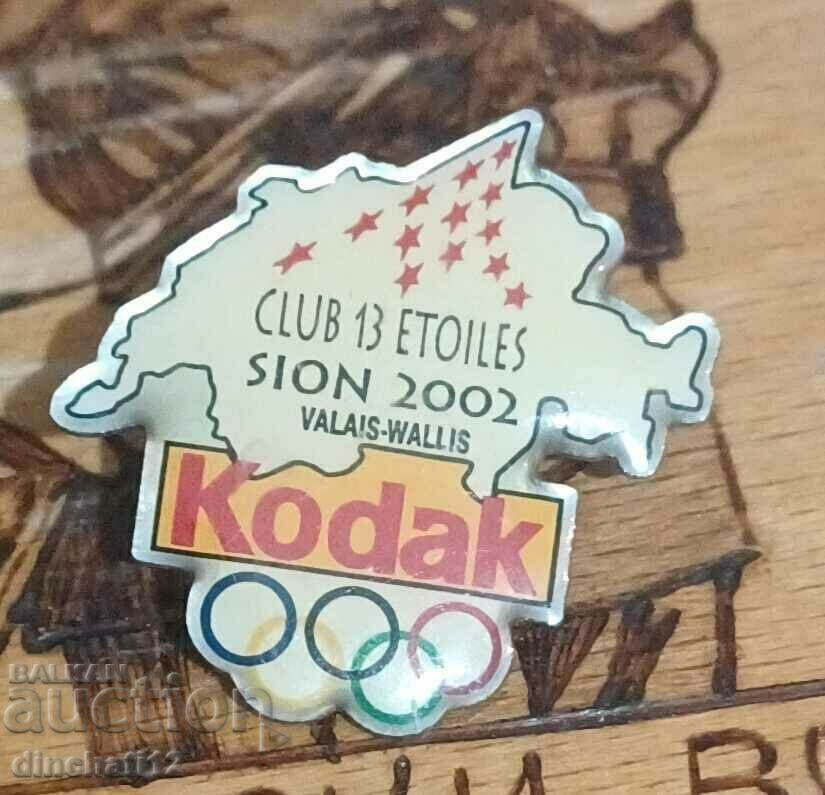 Auction  Switzerland Sion KODAK OLYMPIC PIN. Kodak cameras
