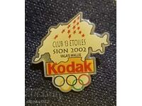 Switzerland Sion KODAK OLYMPIC PIN. Kodak cameras
