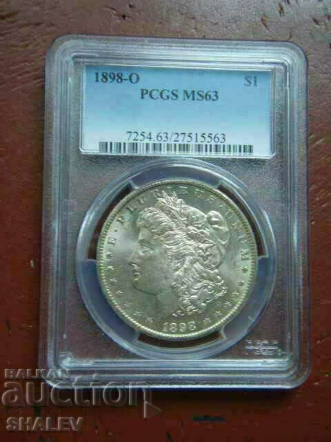 1 Dollar 1898 O United States of America - MS63 with price 369.89 BGN | € 189.12 1 Dollar 1898 O United States of America - MS63 with price 369.89 BGN | € 189.12