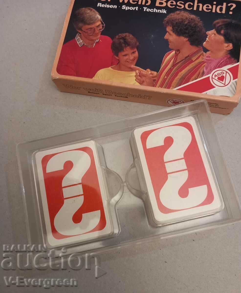 Γερμανικά τραπουλόχαρτα, επιτραπέζιο παιχνίδι Wer Weiss Bescheid με τιμή € 2.00 | 3.91 BGN