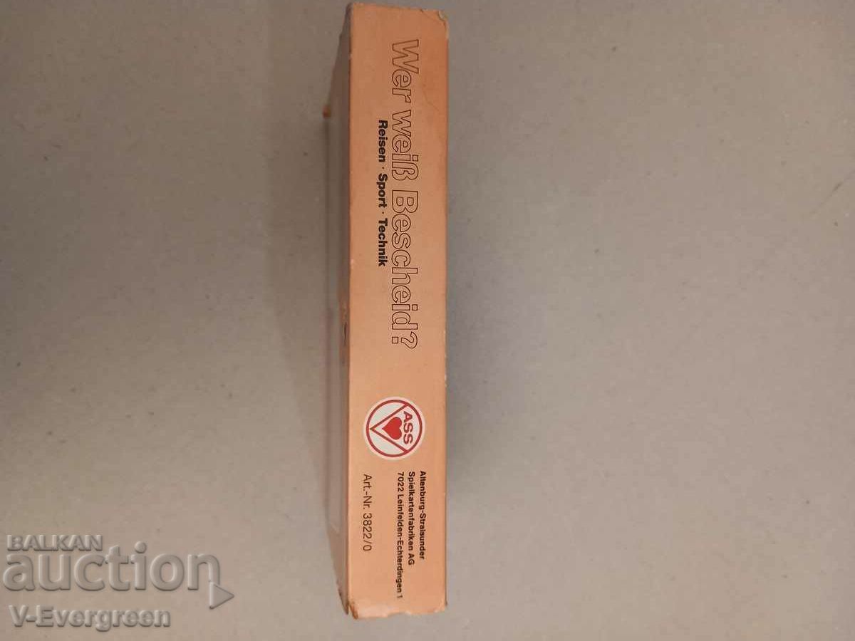 Παράδοση Γερμανικά τραπουλόχαρτα, επιτραπέζιο παιχνίδι Wer Weiss Bescheid