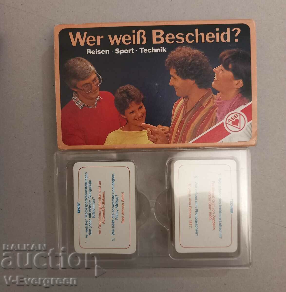 Γερμανικά τραπουλόχαρτα, επιτραπέζιο παιχνίδι Wer Weiss Bescheid