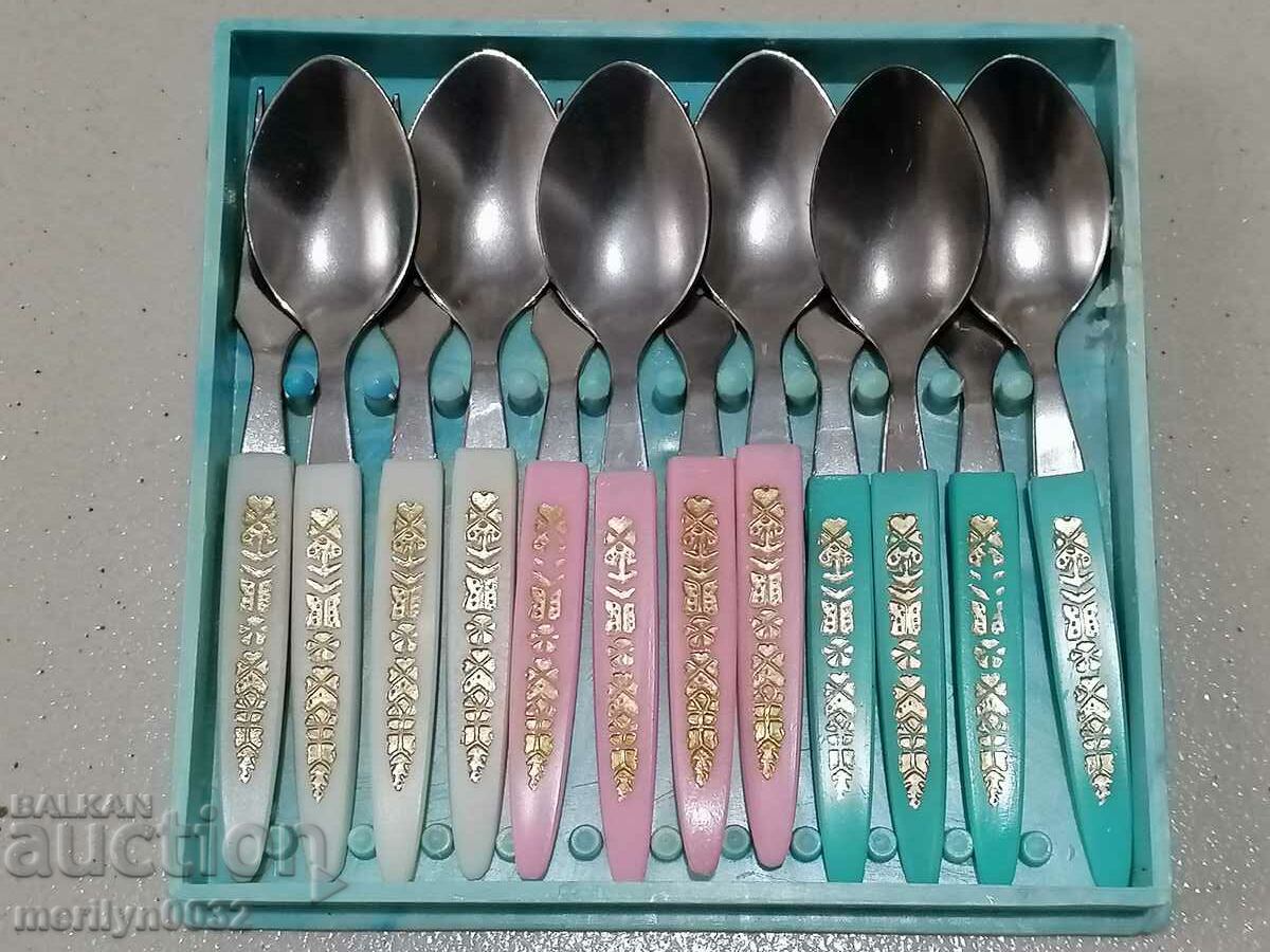 Set of 6 dessert spoons, 6 forks, NRB