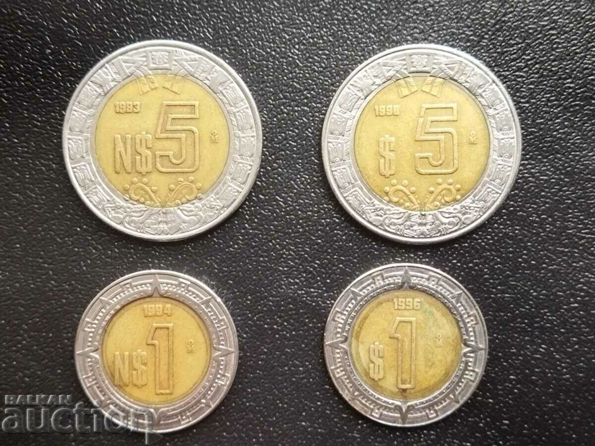 Мексико песос от 1993, 1994, 1996 и 1998г.