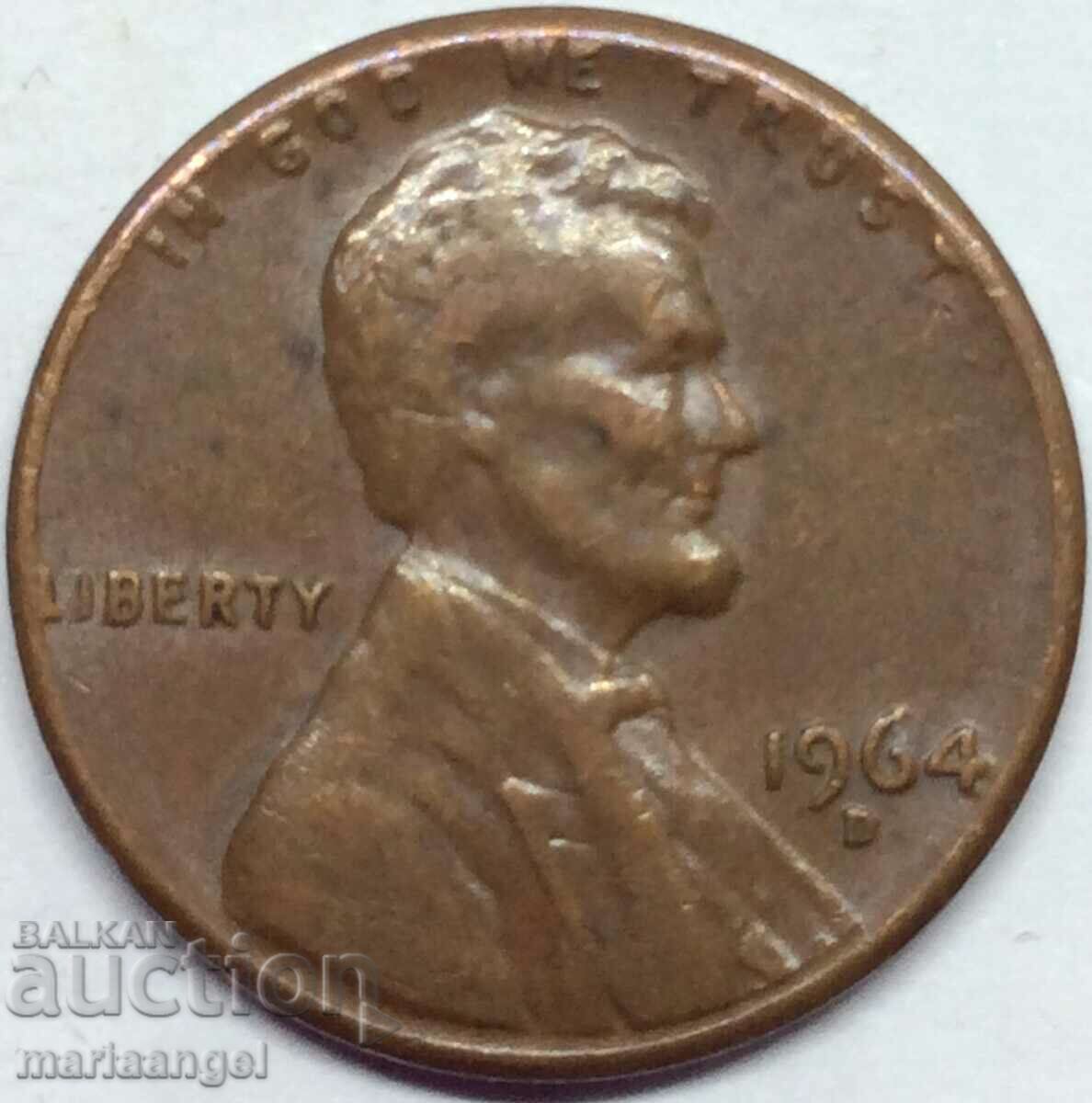 1 cent 1964 Președintele SUA Lincoln