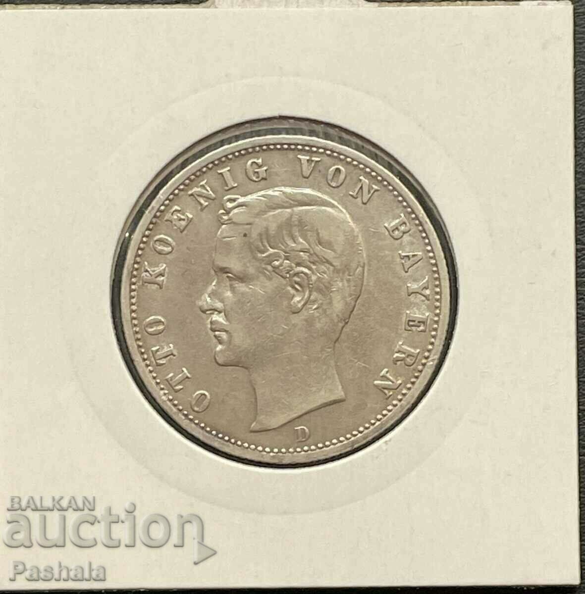 Германия 2 марки 1906 г. Бавария .