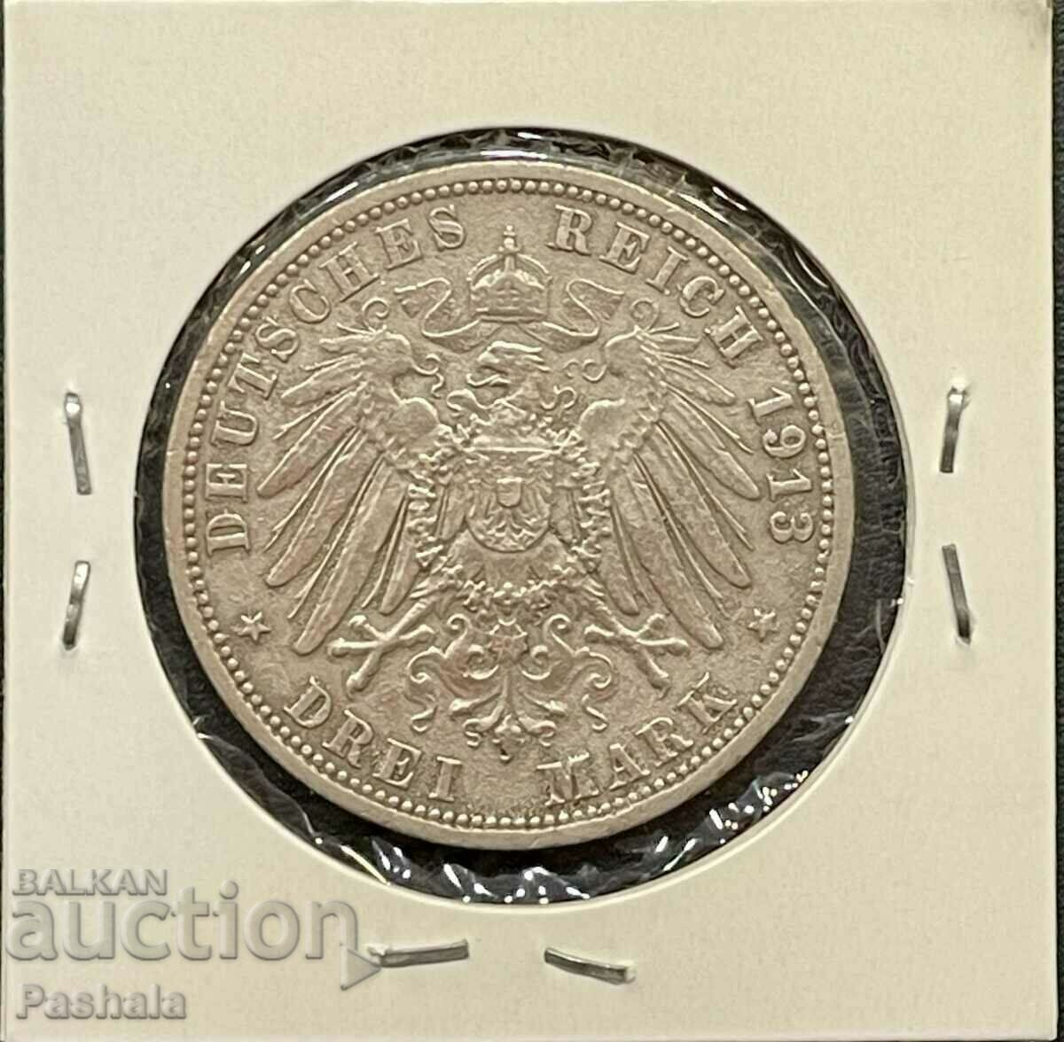 Germany 3 stamps 1913 Prussia . with price 70.00 BGN | € 35.79 Germany 3 stamps 1913 Prussia . with price 70.00 BGN | € 35.79