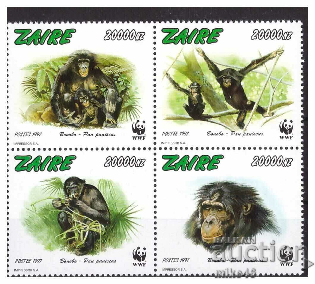 ЗАИР 1997 Защитени животни WWF чиста серия