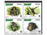 ЗАИР 1997 Защитени животни WWF чиста серия