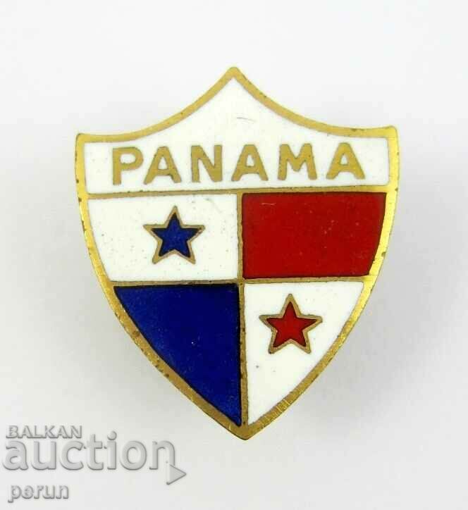 OLD BADGE-NATIONAL FLAG OF PANAMA-SCREW-ENAMEL-TOP