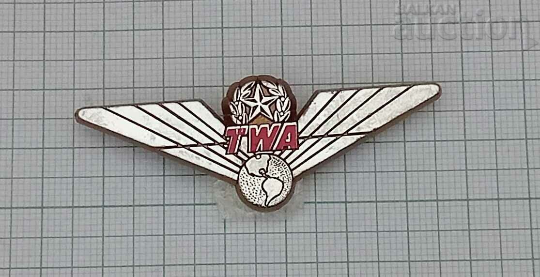 TWA AIRLINES USA JUNIOR PILOT COCKARD