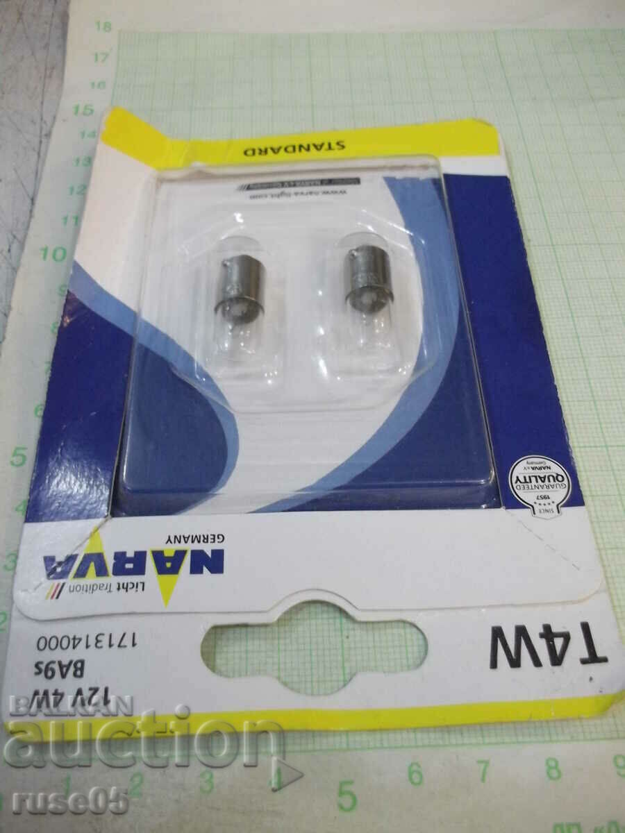 Livrarea Set 2 buc. becuri "NARVA 12V T4W BA9s" noi