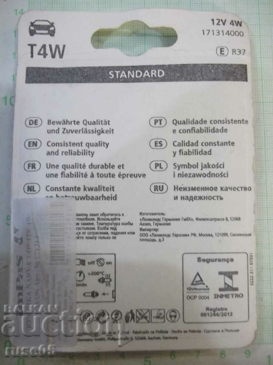 Set 2 buc. becuri "NARVA 12V T4W BA9s" noi - 5