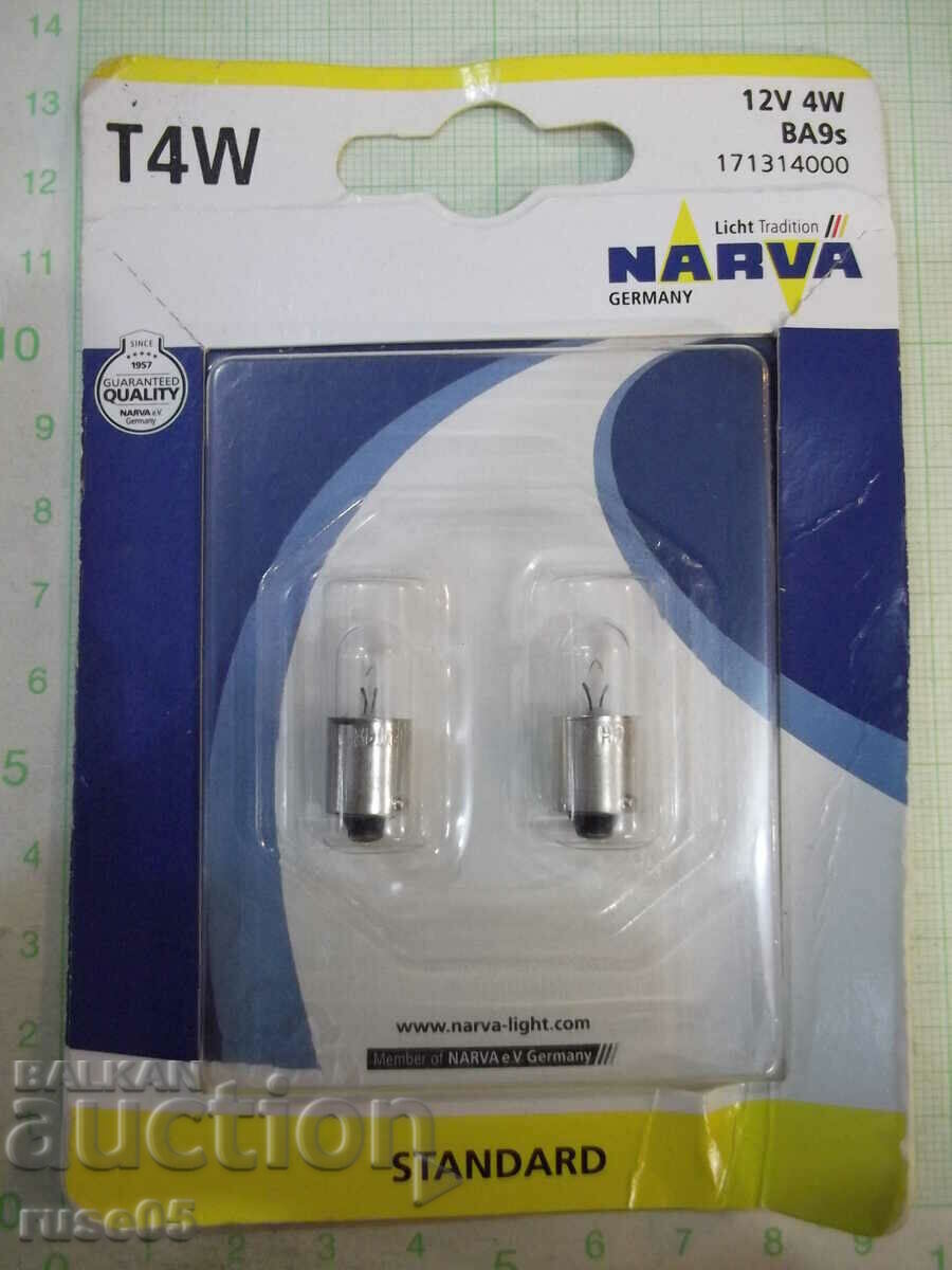 Set of 2 pcs. bulbs "NARVA 12V T4W BA9s" new