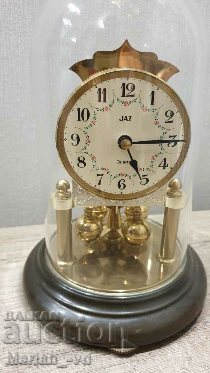 German table clock with glass dome with price 80.00 BGN | € 40.90
