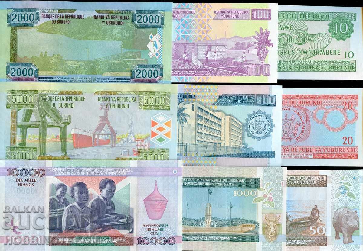 BURUNDI BURUNDI SET 10/ 100 500 1000 2000 5000 10000 OLD UNC with price 64.52 BGN | € 32.99 BURUNDI BURUNDI SET 10/ 100 500 1000 2000 5000 10000 OLD UNC with price 64.52 BGN | € 32.99