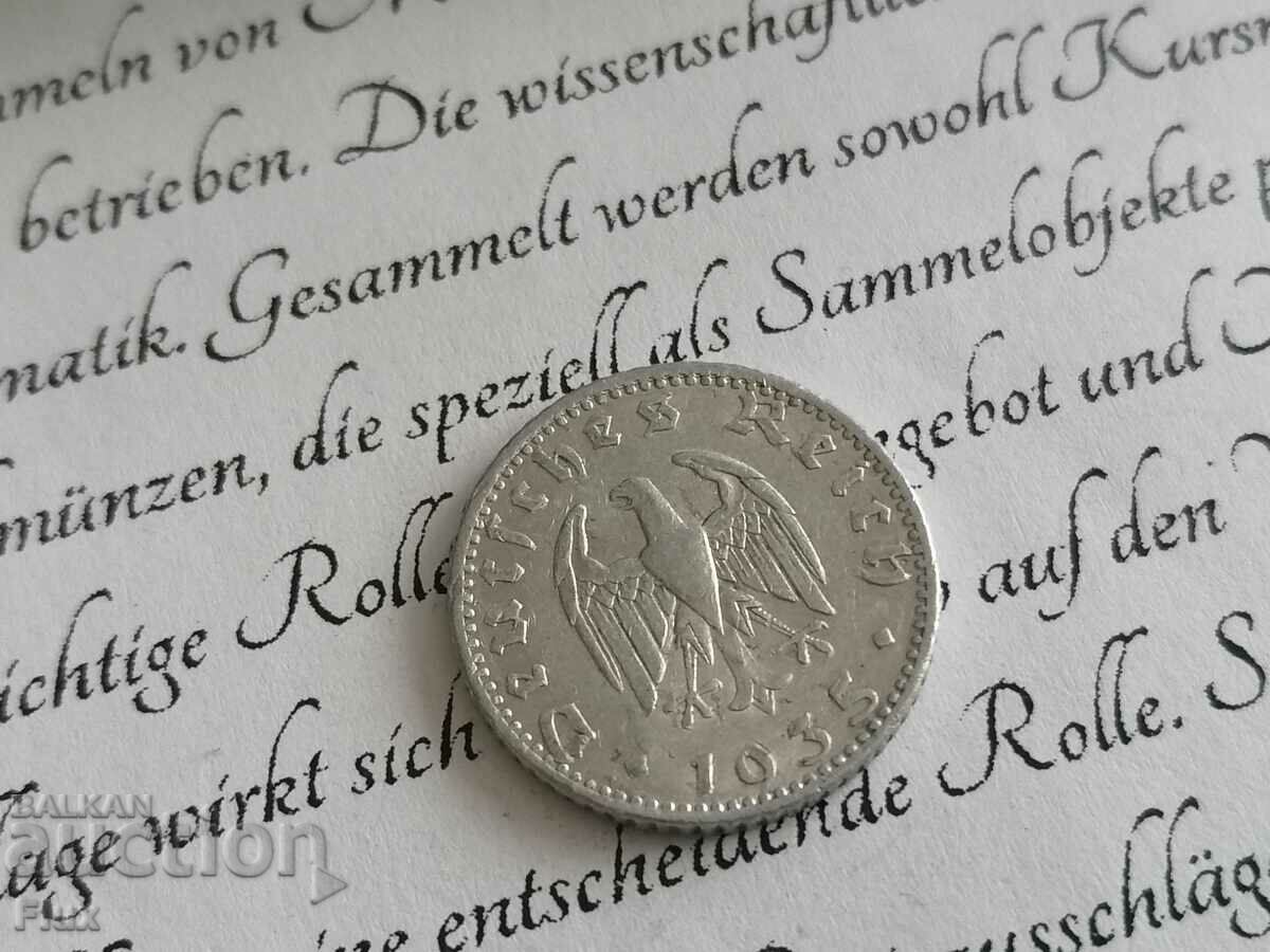 Reich Coin - Germany - 50 Pfennig | 1935; Series A with price 9.25 BGN | € 4.73 Reich Coin - Germany - 50 Pfennig | 1935; Series A with price 9.25 BGN | € 4.73