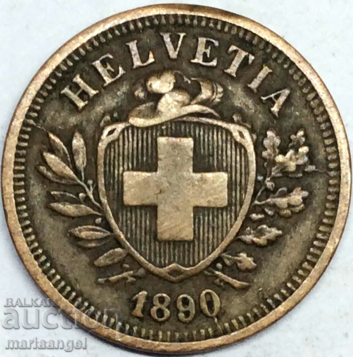 1 rapenne 1890 Elveția B - Canton Berna bronz - rar