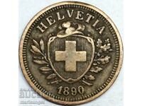1 рапен 1890 Швейцария В - кантон Берн бронз - рядка