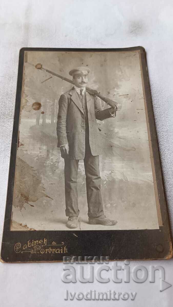 Picture Man with a mustache and a rifle on his shoulder Cardboard