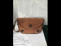 Handbag-leather, retro, 22/28/9 cm