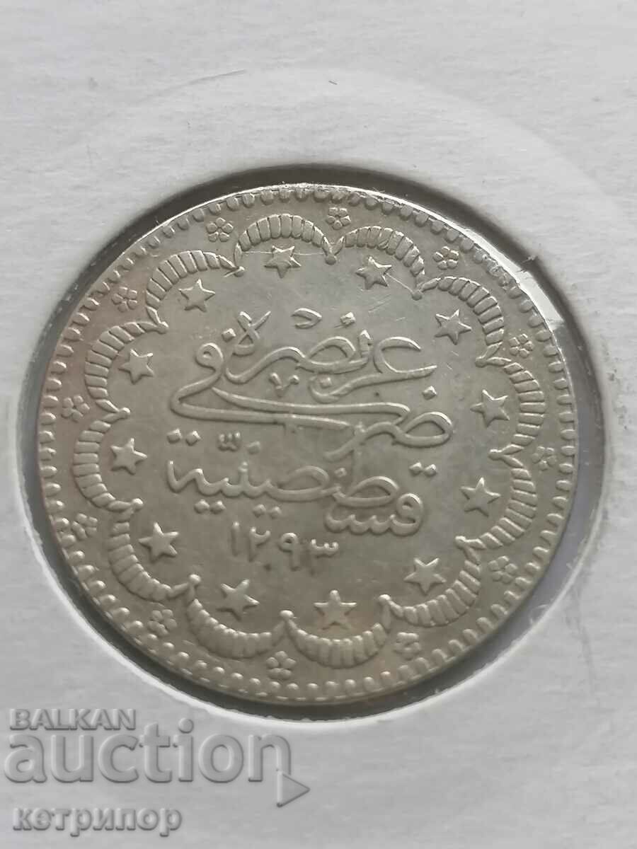 5 kurusha 1293/32 Turcia Otoman argint