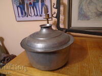 old, copper, pot, tinned, 25/1