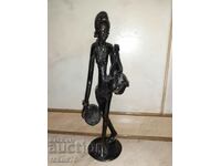 Unique old African bronze statuette figure plastic