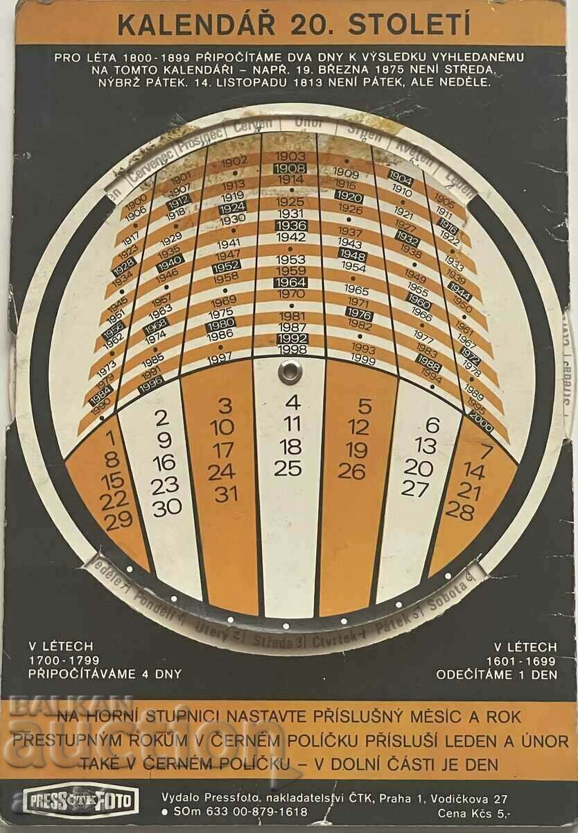 Time calendar with pull system PragueCzechoslovakia