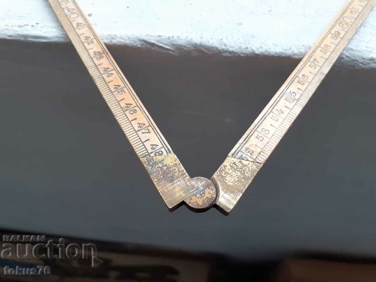 Delivery of Old antique wooden meter with bronze elements Delivery of Old antique wooden meter with bronze elements