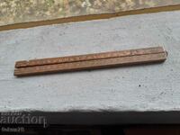 Стар антикварен дървен метър с бронзови елеманти