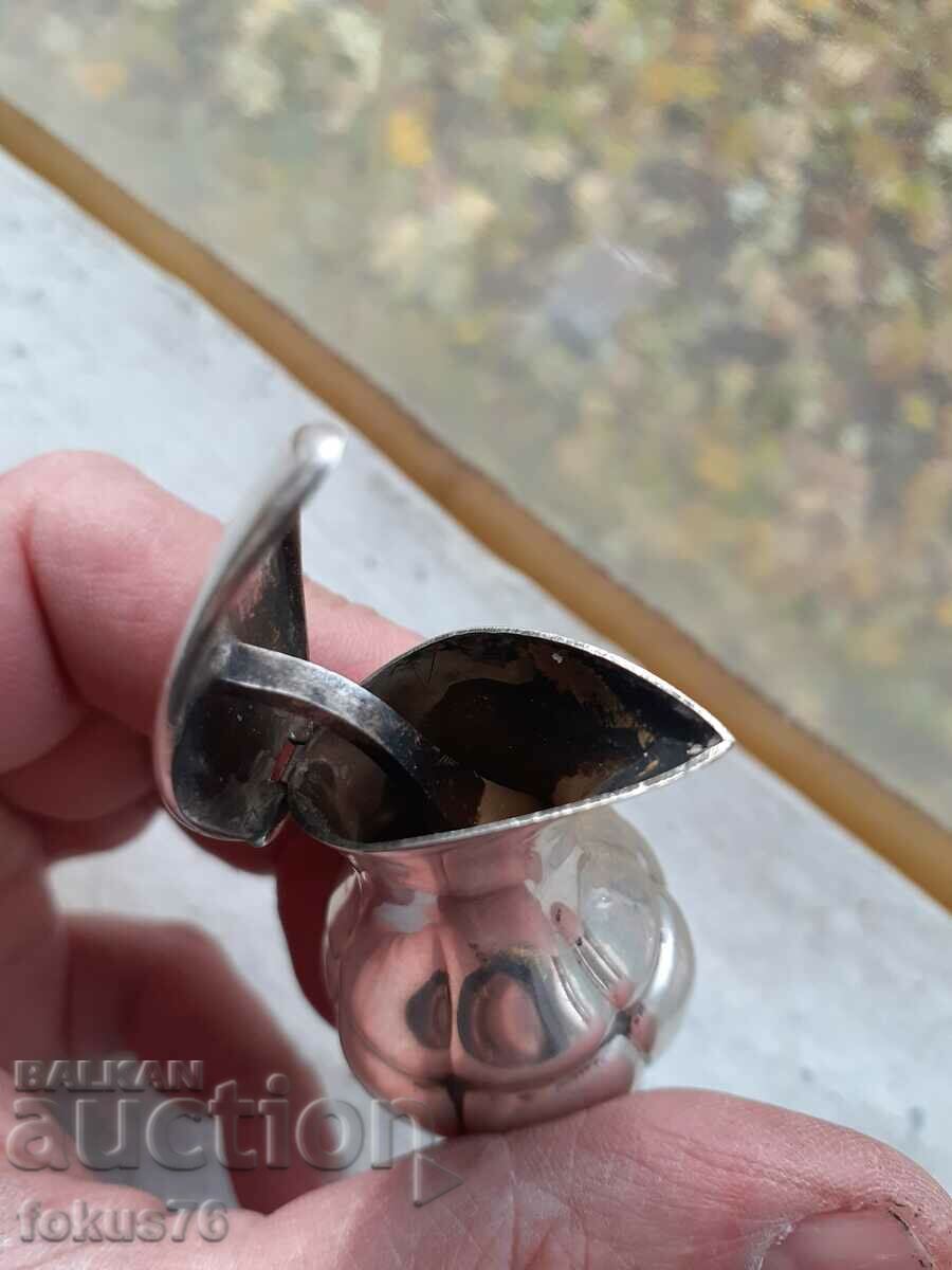 Old Antique Thick Silver Plated Art Deco Decanter Bottle - 5 Old Antique Thick Silver Plated Art Deco Decanter Bottle - 5