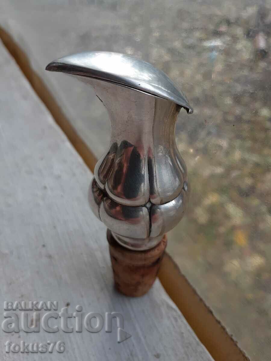 Old Antique Thick Silver Plated Art Deco Decanter Bottle - 6 Old Antique Thick Silver Plated Art Deco Decanter Bottle - 6