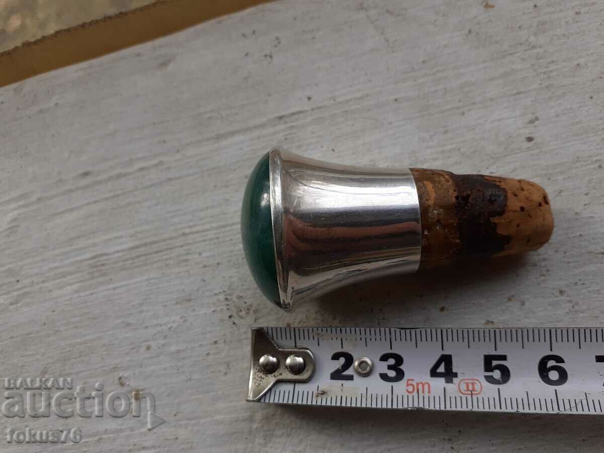 Unique Art Deco Aventurine Antique Silver Stopper Bottle - 5 Unique Art Deco Aventurine Antique Silver Stopper Bottle - 5