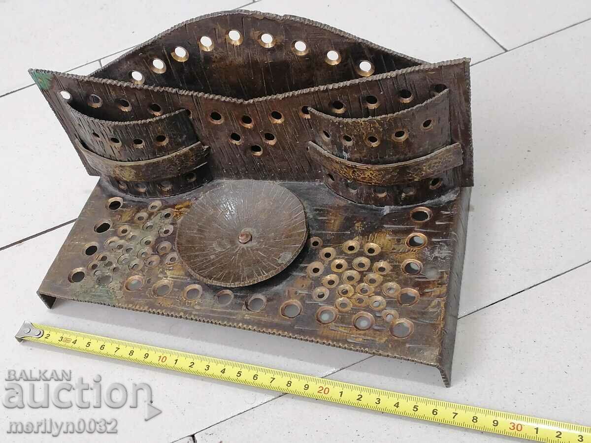 Auction Wrought bronze pencil case from the company stationery inkwell Auction Wrought bronze pencil case from the company stationery inkwell