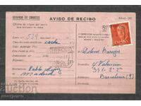 Aviso de Recibo - General Franco - Spain   - A 1304