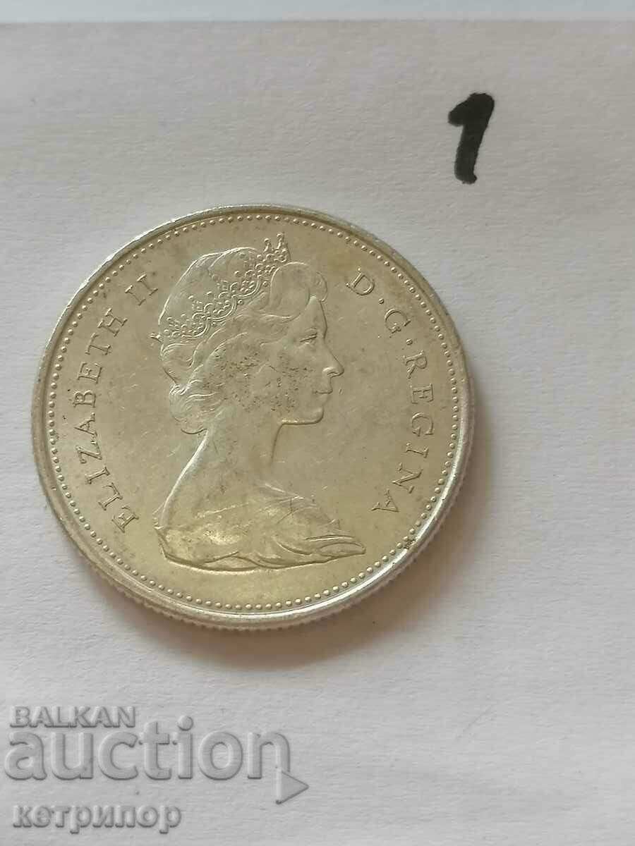 Canada 25 cents 1967 silver with price 20.00 BGN | € 10.23 Canada 25 cents 1967 silver with price 20.00 BGN | € 10.23