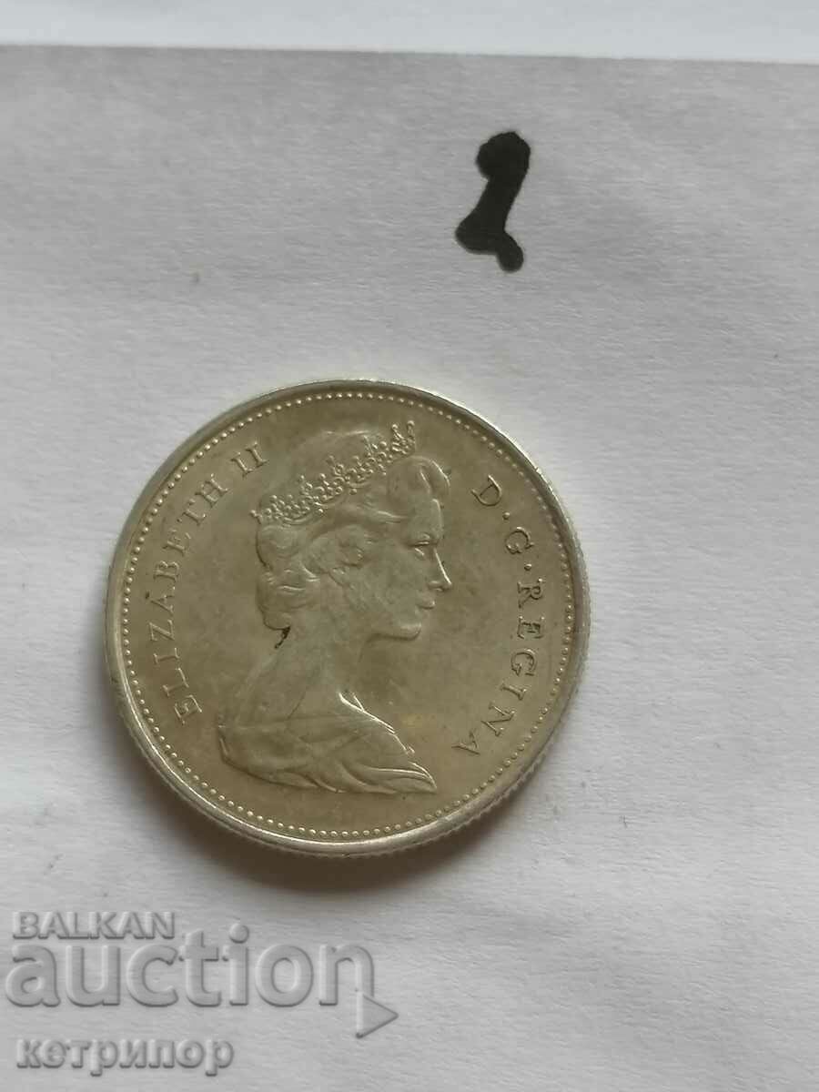 Canada 25 cents 1967 silver with price € 18.00 | 35.20 BGN Canada 25 cents 1967 silver with price € 18.00 | 35.20 BGN