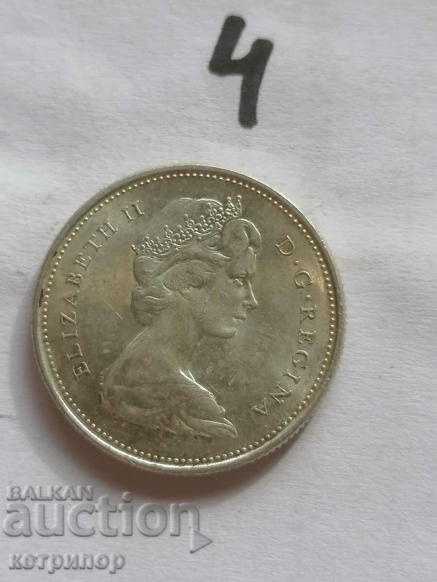 Canada 25 cents 1967 silver with price 20.00 BGN | € 10.23 Canada 25 cents 1967 silver with price 20.00 BGN | € 10.23