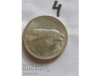 Канада 25 цента 1967 г сребърна