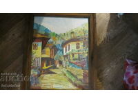 Watercolor Vazrozhdenska street in a wooden frame 60 - 49 cm